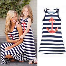 Sleeveless Casual Striped Anchor Dress