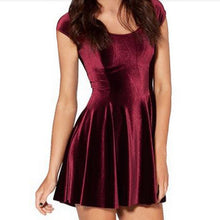 Wine Red Pleated Velvet Dress