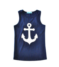 Anchor Print Bow Sleeveless Top