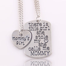 2pcs set Grandma/grandpa/mommy/daddy/nana and me cut out dog tag necklace