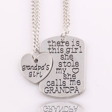 2pcs set Grandma/grandpa/mommy/daddy/nana and me cut out dog tag necklace