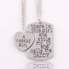 2pcs set Grandma/grandpa/mommy/daddy/nana and me cut out dog tag necklace