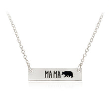 MA MA Bear Bar Tag Pendant Necklace