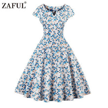 Vintage Butterfly Print Women Dress