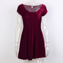 Wine Red Pleated Velvet Dress